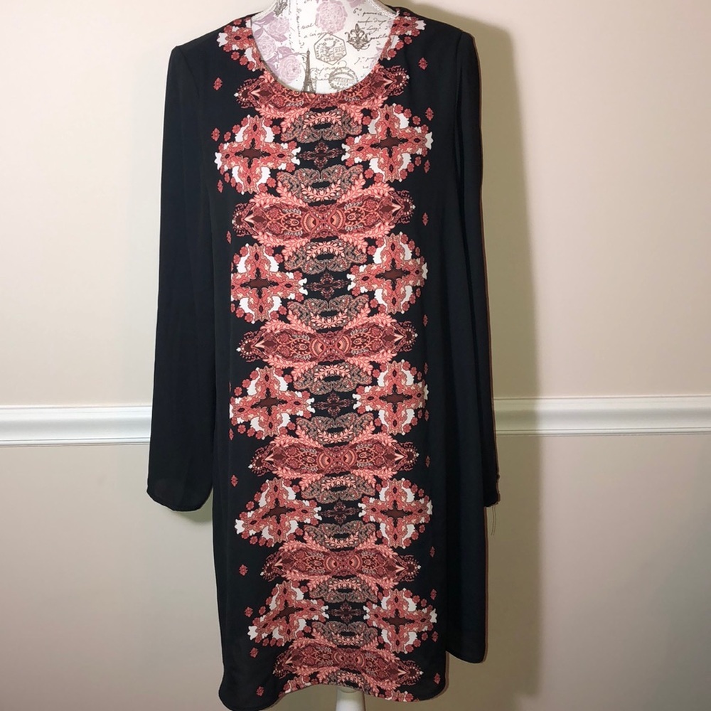 Xhiliration black pink dress XL